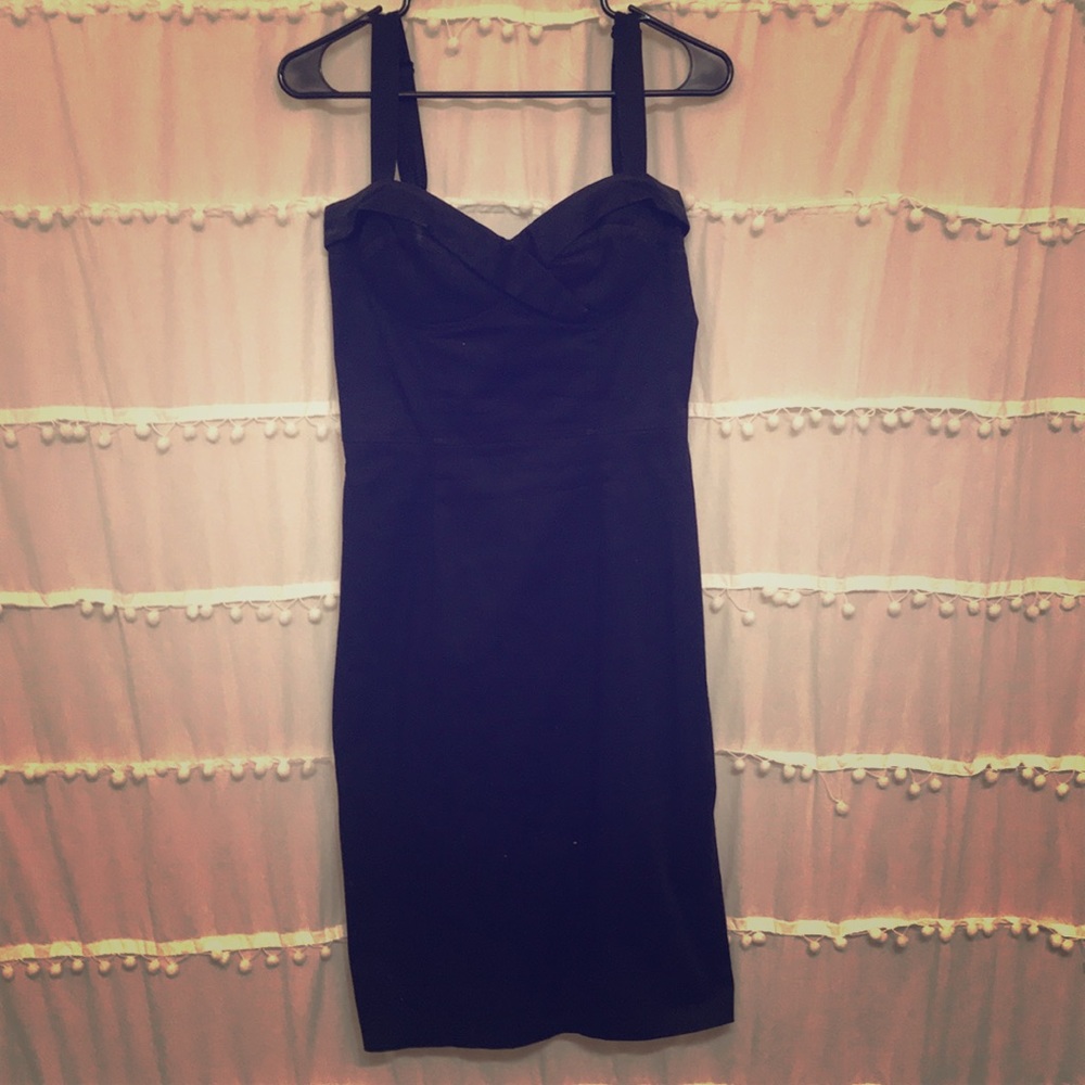 Pencil midi black dress